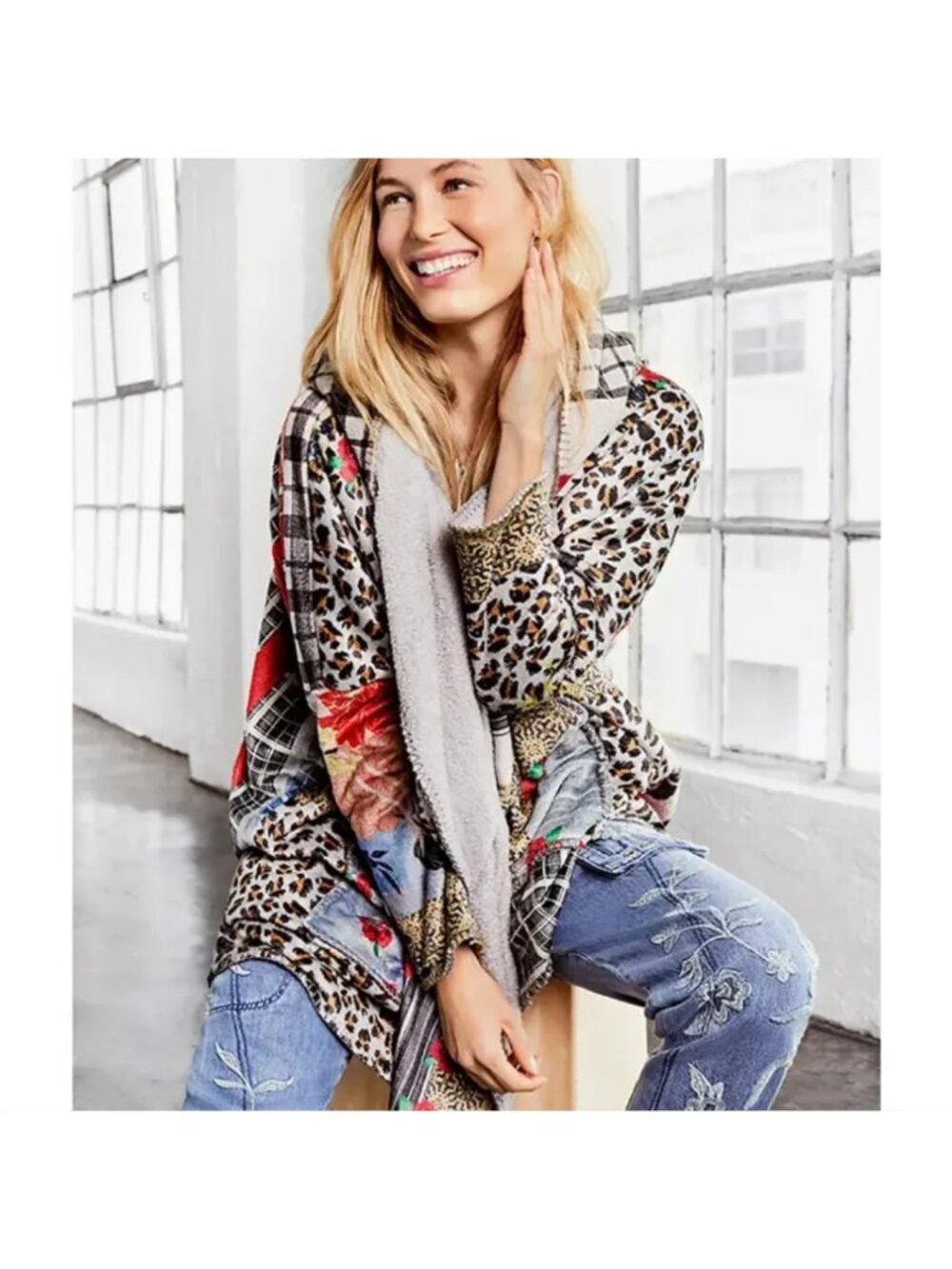 Johnny Was Paley Sherpa Hoodie Size Medium